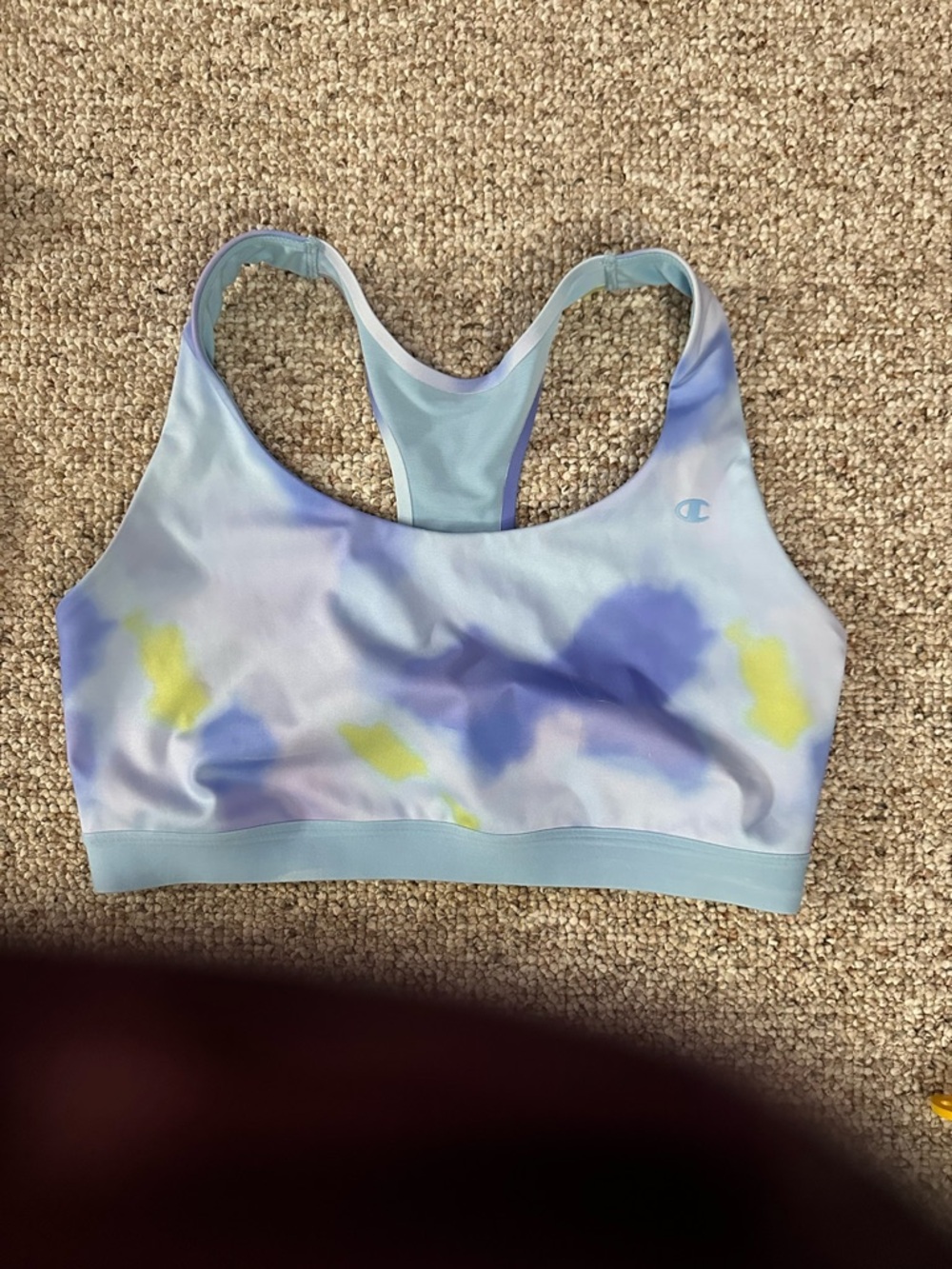 Champion Pastel Blue & Lavender Tie-Dye Racerback Sports Bra